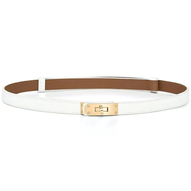 Luxe Skinny Leather Waist Belt