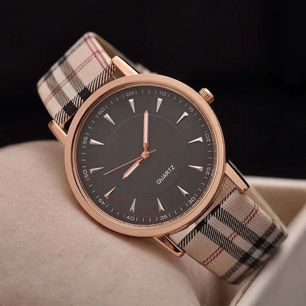 Elegant Grid-Patterned Ladies' Watch