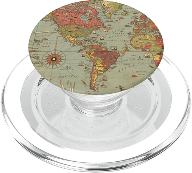 Retro World Map MagSafe PopGrip
