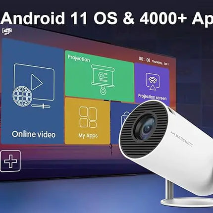 Smart Mini Projector 4K with Auto Correction and WiFi6