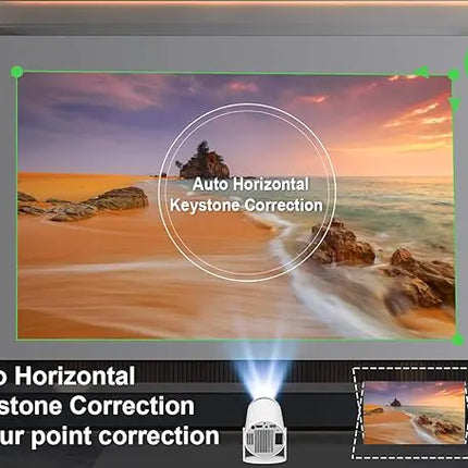 Smart Mini Projector 4K with Auto Correction and WiFi6