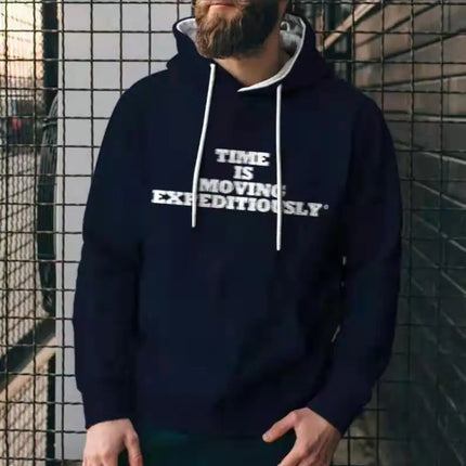 Trendy Men's Solid Color Hoodies