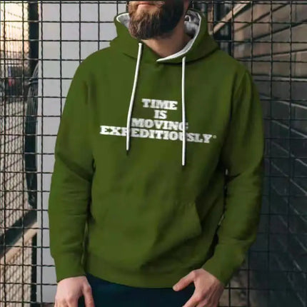 Trendy Men's Solid Color Hoodies