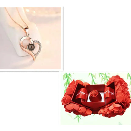 Elegant Rose Necklace Gift Set