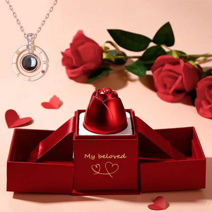 Elegant Rose Necklace Gift Set