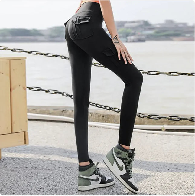 Sleek High-Waist Yoga Leggings with Pockets