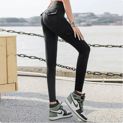 Sleek High-Waist Yoga Leggings with Pockets